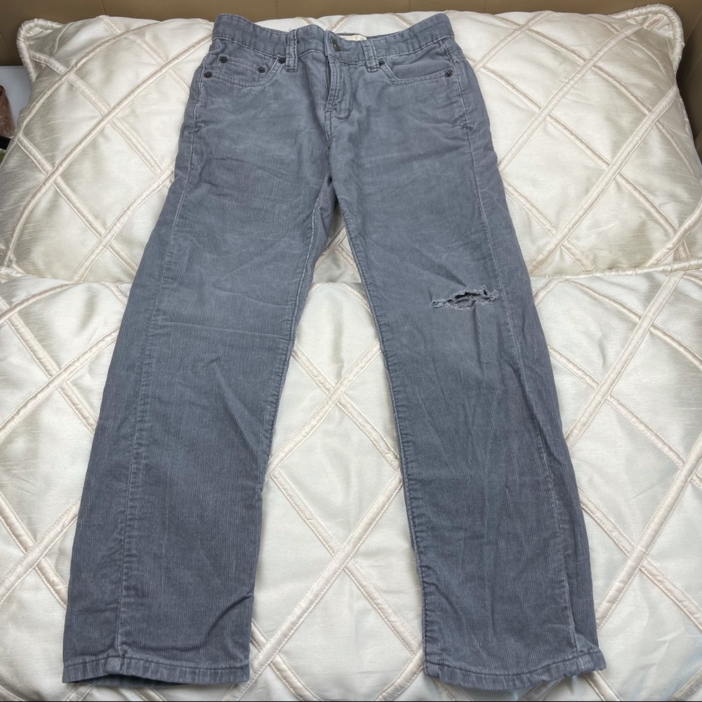 Lucky Brand Gray Corduroy Distressed Pants Size 8